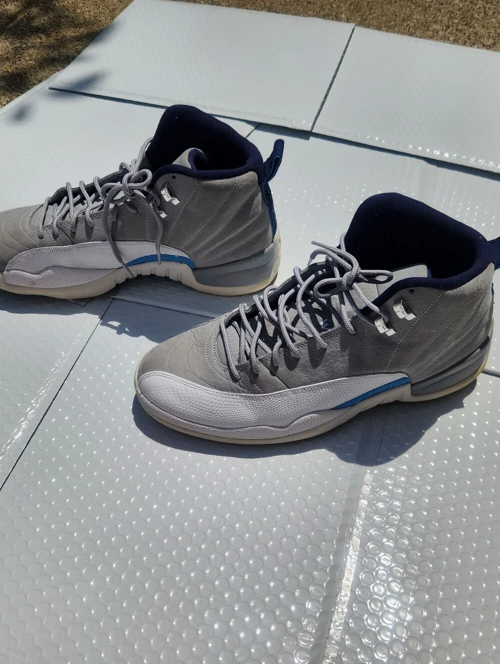 Nike Air Jordan 12 Retro Grey University Blue 130690-007 Men Size 12